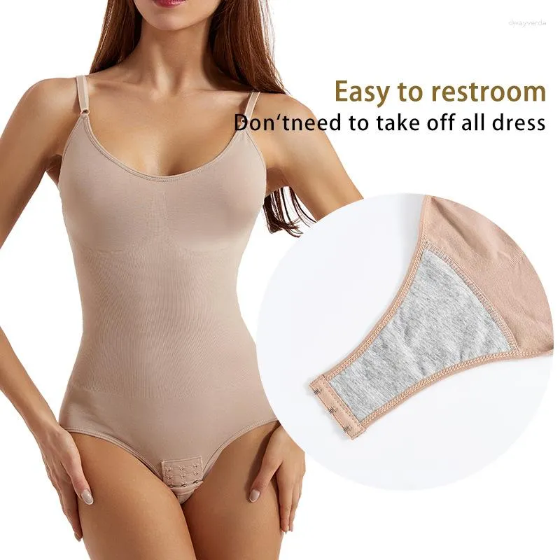 1pc Women's Body Shaping Bodysuit With Suspender, Elastic Tummy