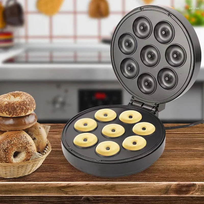 Moules de cuisson Mini Donut Maker antiadhésif 8 trous machine double face chauffage pour de délicieux beignets brownies gâteaux muffins bricolage usage domestique