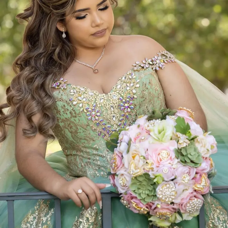 green emerald velvet dress Arlene Shimmer Gown main image 1