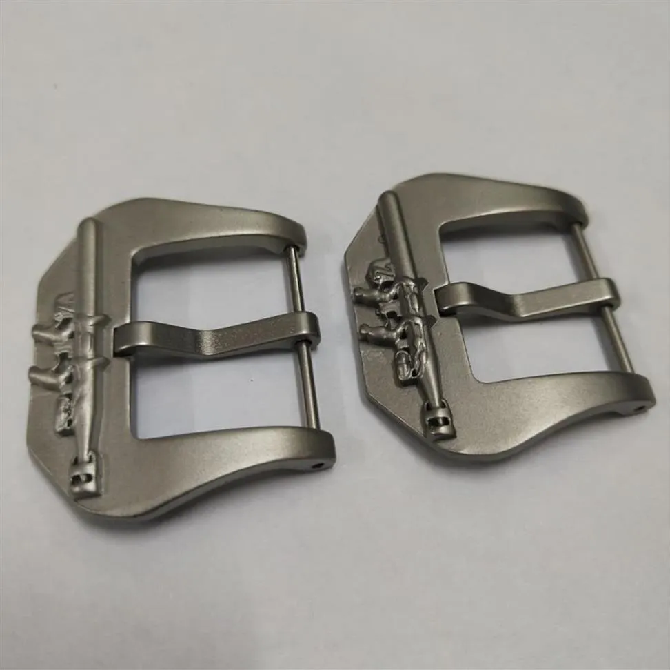 Nuova cannoniera alla moda Panerai fibbia ad ardiglione in acciaio inossidabile per cinturino in silicone cinturino in pelle argento 22 24m'm301c