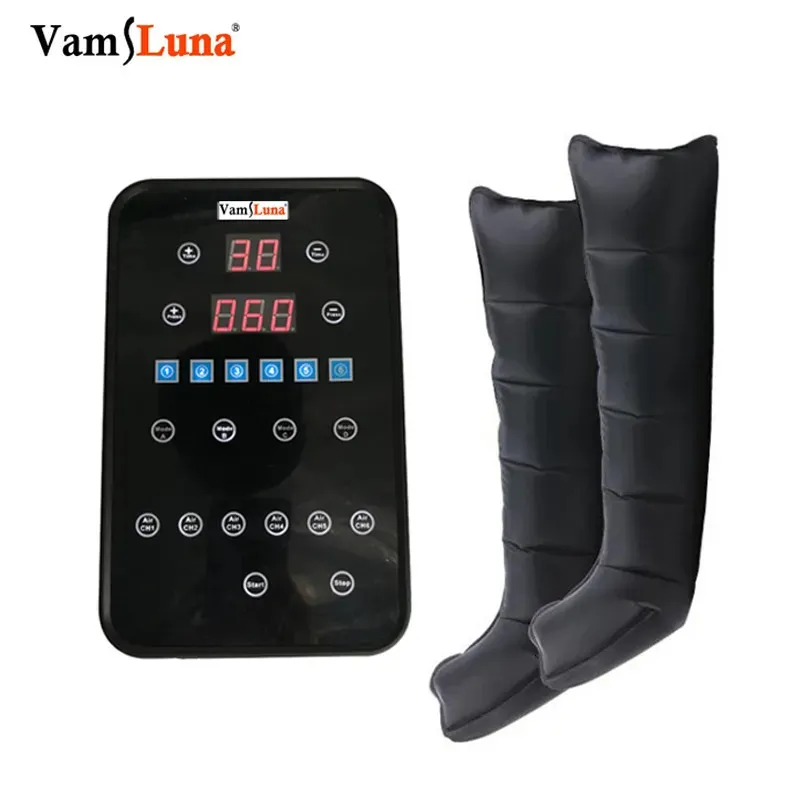 Massageadores de perna Presoterapia Air Compression Leg Massager Wraps 6 Câmaras com LCD para Pé Calf Massagem Recuperação Terapia Circulação Sanguínea 231006