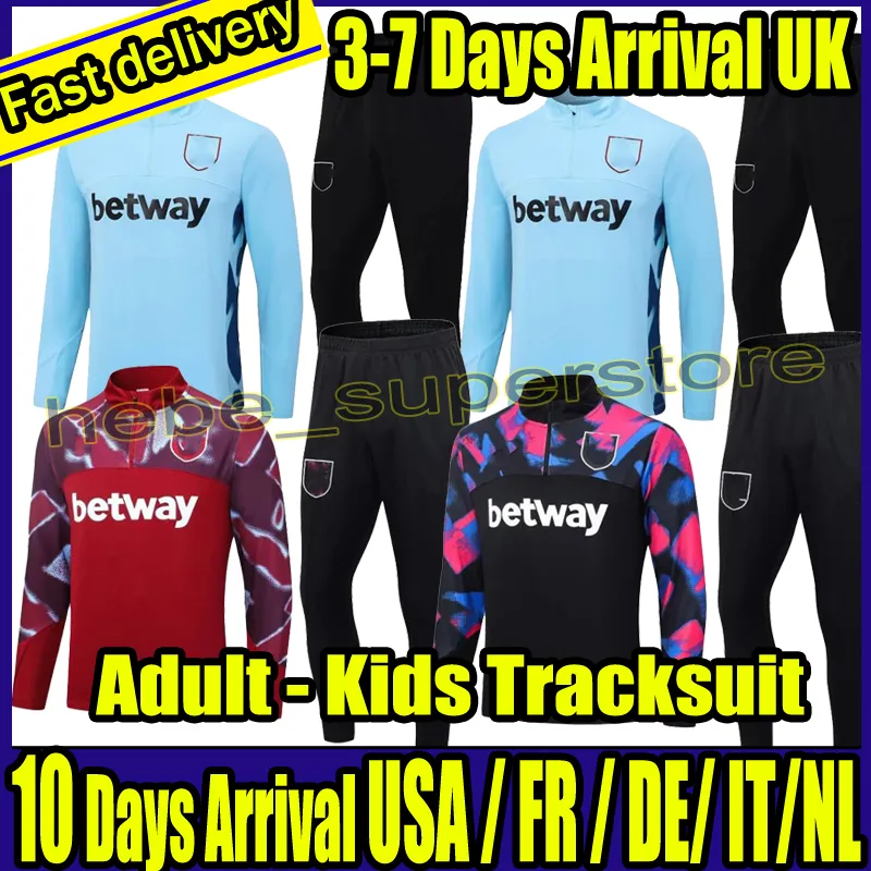 22 23 24 Soccer Tracksuit L. Paqueta West Scamacca Rice Kits Lanzini Antonio Hams Noble Vlasic United Bowen Whu Football Tracksuit Benrahma Men Men Equipmen Wests Hams