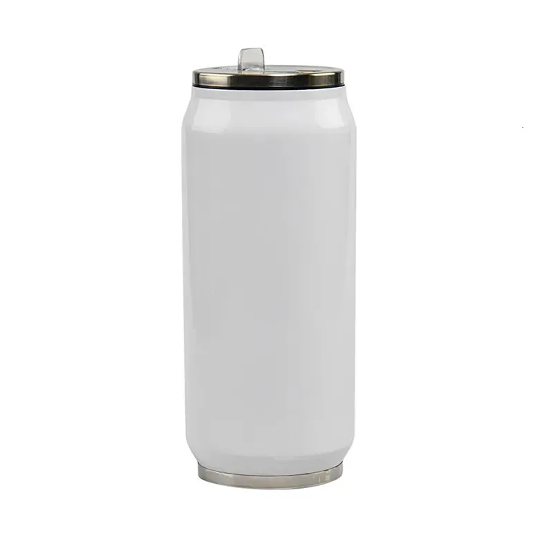 Tazas Sublimación 17 oz Lata de refresco grande En forma de vaso Botella de lata de acero inoxidable con paja reutilizable Lata de coque en blanco para bebida fría 231007