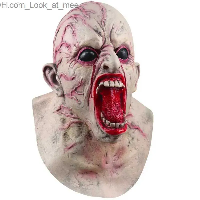 Party Masks Halloween okropny maska ​​w kolorze cielesnym Zombie Scary Cosplay Party Haunted House Q231009