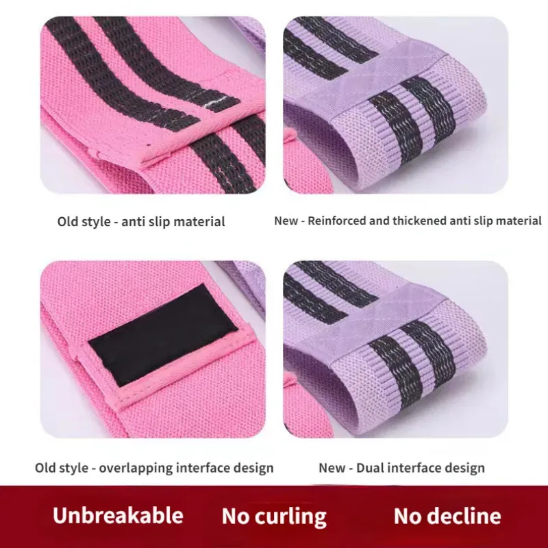 Ihuan Elastici Palestra: 3 Livelli Di Resistenza Fitness Esercizi Fasce Set, Elastico Fitness Gambe E Glutei Bande, Antiscivolo Bande Elastiche Per Glutei Allenamento, Donna Fascia Elastica Esercizi - Foto 8