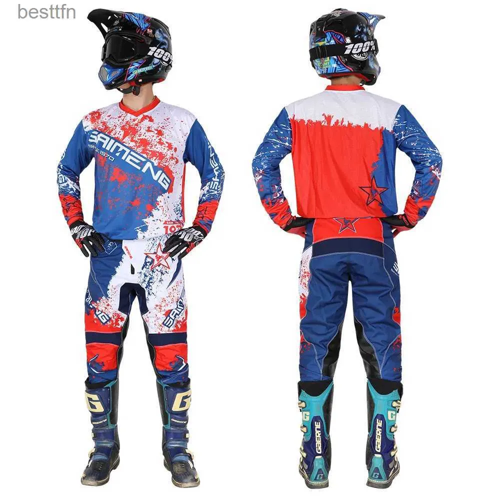 Others Apparel NEW 2022 SAIMENGRACING 180/360 motocross gear set mx pants motorbike clothing mtb car racing suit Off Road equipmentL231007