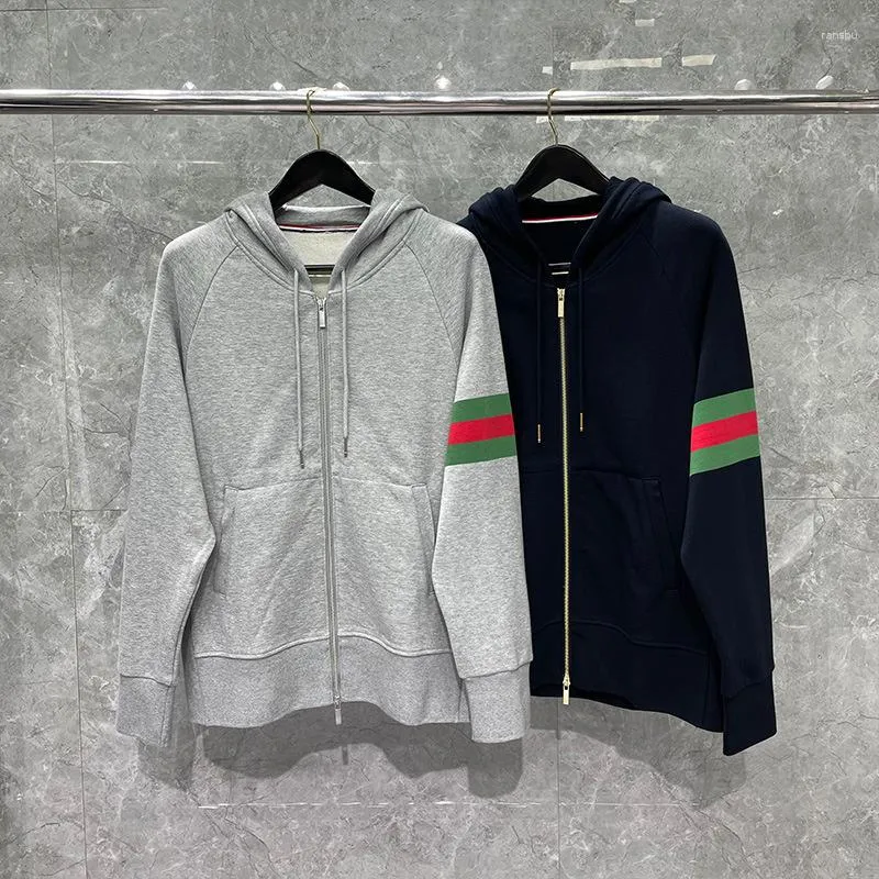 Men's Hoodies 2023 Fashion Spring Autumn Hooded Clothing Cotton Striped Men Sweatshirts Loose Casual Sportswear Coat