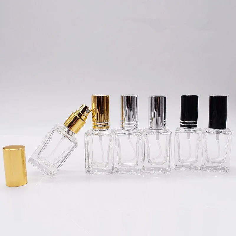 10 ml parfym atomizer fyrkantig glas doft parfum flaska tom injektionsflaska kosmetisk påfyllningsbar parfymflaska snabb frakt F2245 Duusk