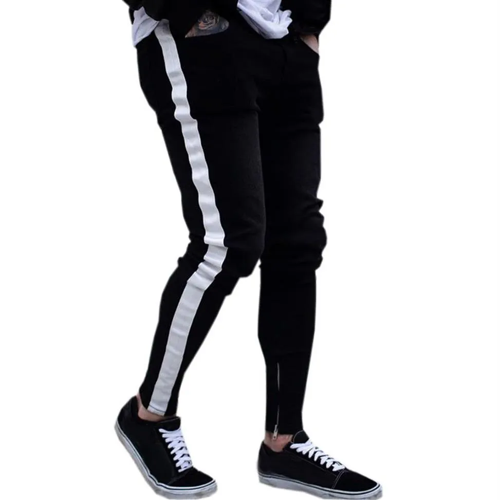 Men's Black Skinny Ripped Frayed Biker Jeans Pants Stretch Casual Denim  Trousers