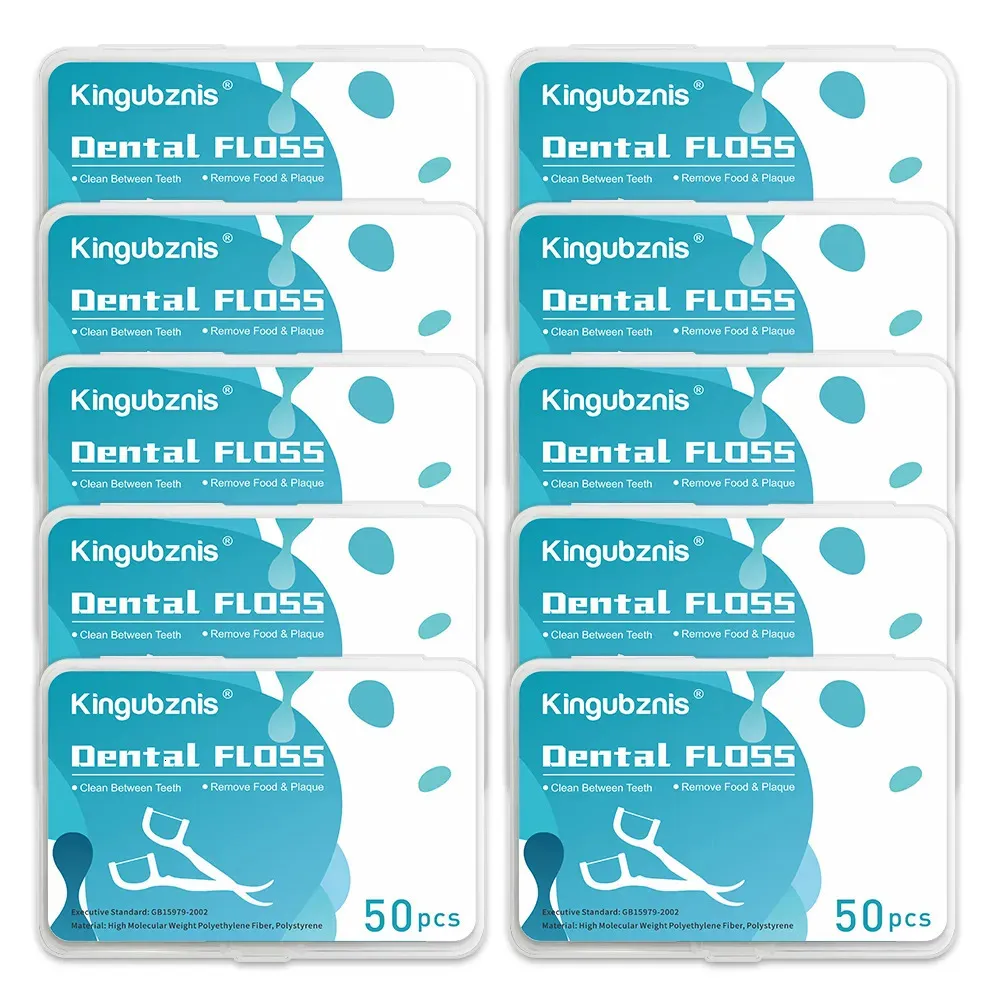 Dental Floss Kingubznis 300/500 pièces fil dentaire ultra-mince cure-dents en plastique avec fils choix de fil dentaire étiquette de marque personnalisable 231007