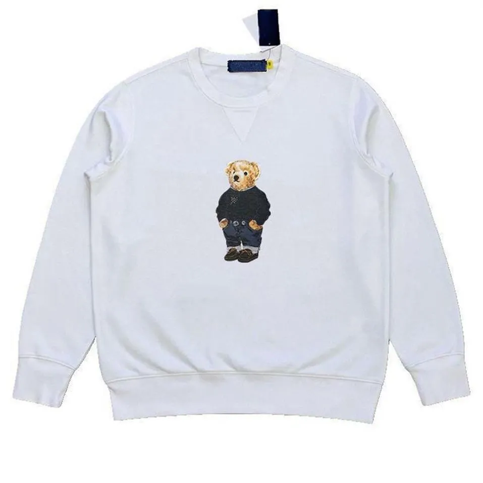 Весь 2021SS одинаковый свитер с круглым вырезом, осенне-зимняя одежда, рубашка с принтом, футболка с медведем, милая рубашка с длинными рукавами, размер США 2538