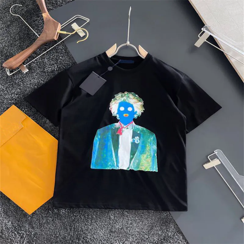 T-shirt Plus da uomo Polos New Premium Cotton Stampa T-shirt full body Log Girocollo Pannello colorato Pullover Manica corta Fashion Street f00s24