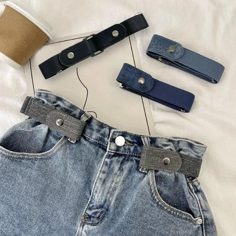 Belts Elastic Belt Without Buckle Invisible Women's Stretch Waist Denim Fabric Jean Pants Dress Waistband Easy