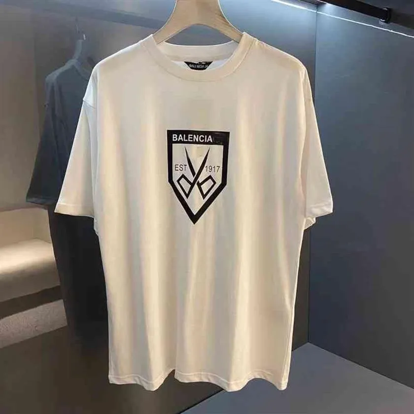 Designer balansiagas t shirt vintage överdimensionerade luxe mode män kvinnor älskare skjortor mode tshirts med bokstäver avslappnad sommar ba272y