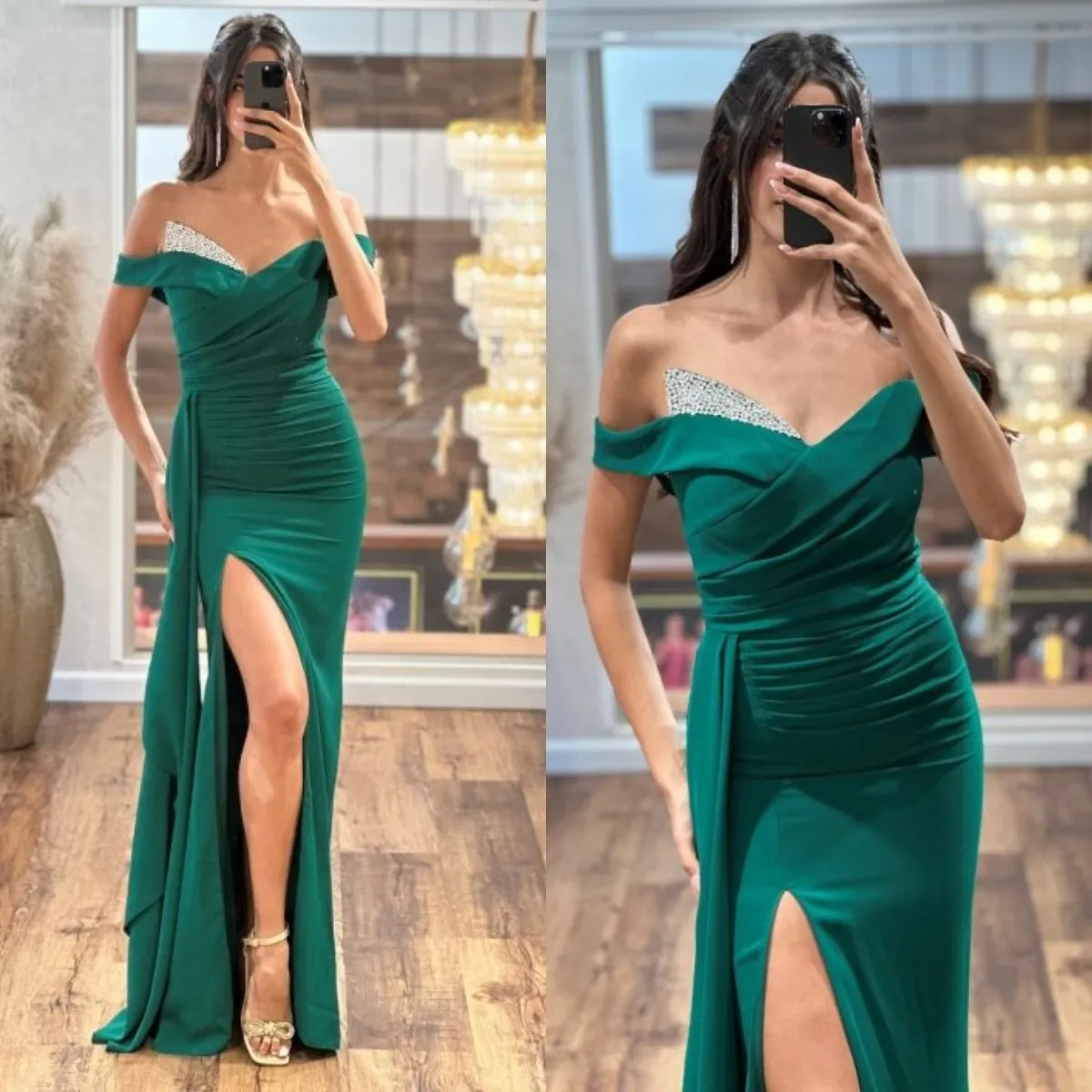 Pia Wurtzbach in a green gown | Green evening gowns, Emerald green evening  gown, Prom girl dresses