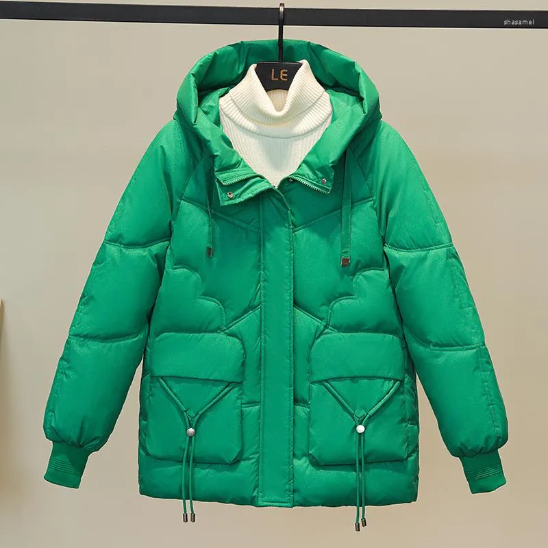 Womens Trench Coats 2023 Winter Coat Women Warm Thick Hooded Black