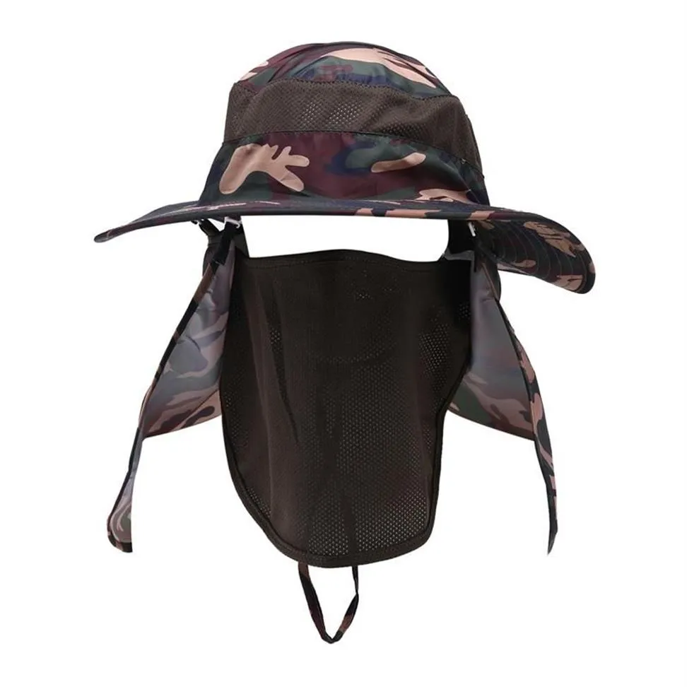 Berets Outdoor Sonnenhut Sommer Wandern Jagd Wasserdicht UV Schützen Fischer Angeln Kappe Gesichtsschutz Anti Mosquito283m