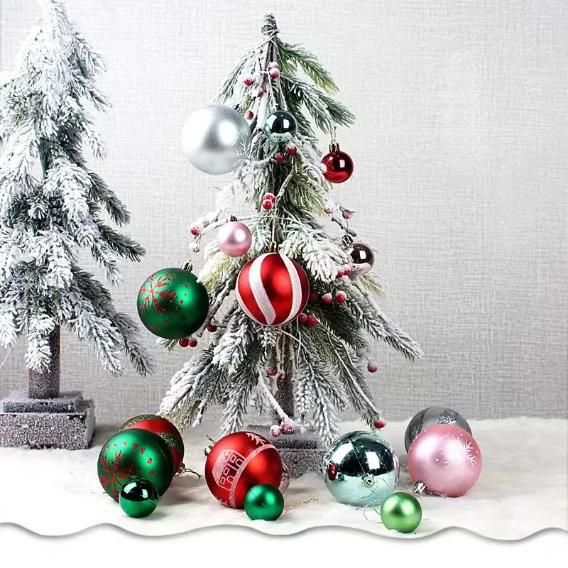 24 Boules De Noël Décoratives 8cm Rose Rouge - Ornements Pour Sapin, Guirlande, Décoration Maison Ou Mariage