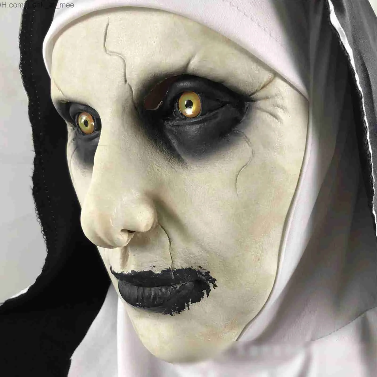 Maschere per feste 2023 Horror Nun Mask Foulard Silicone Testa piena Cap Horror Mask Party Cosplay Puntelli Maschera Halloween Latex Foulard Nun Mask Q231007