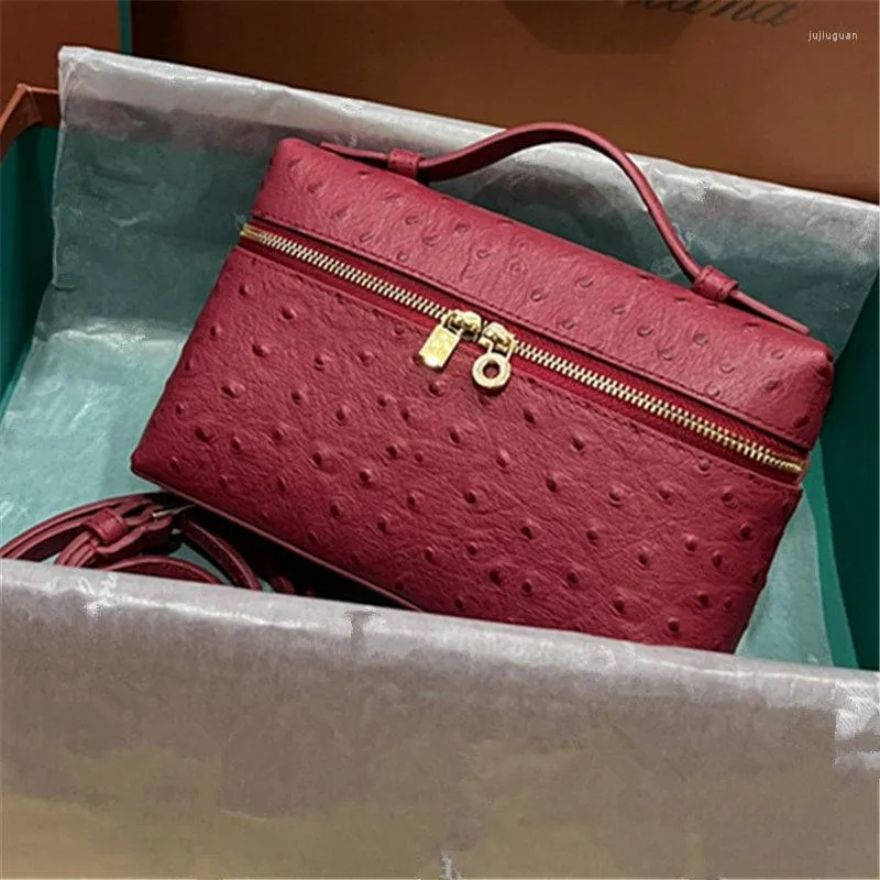 Evening Bags LP Cowhide With Lychee Loro LCU Marks Pending Simple Single Shoulder L27 19cm Handbag Lunch Box Bag Lady Cosmetic