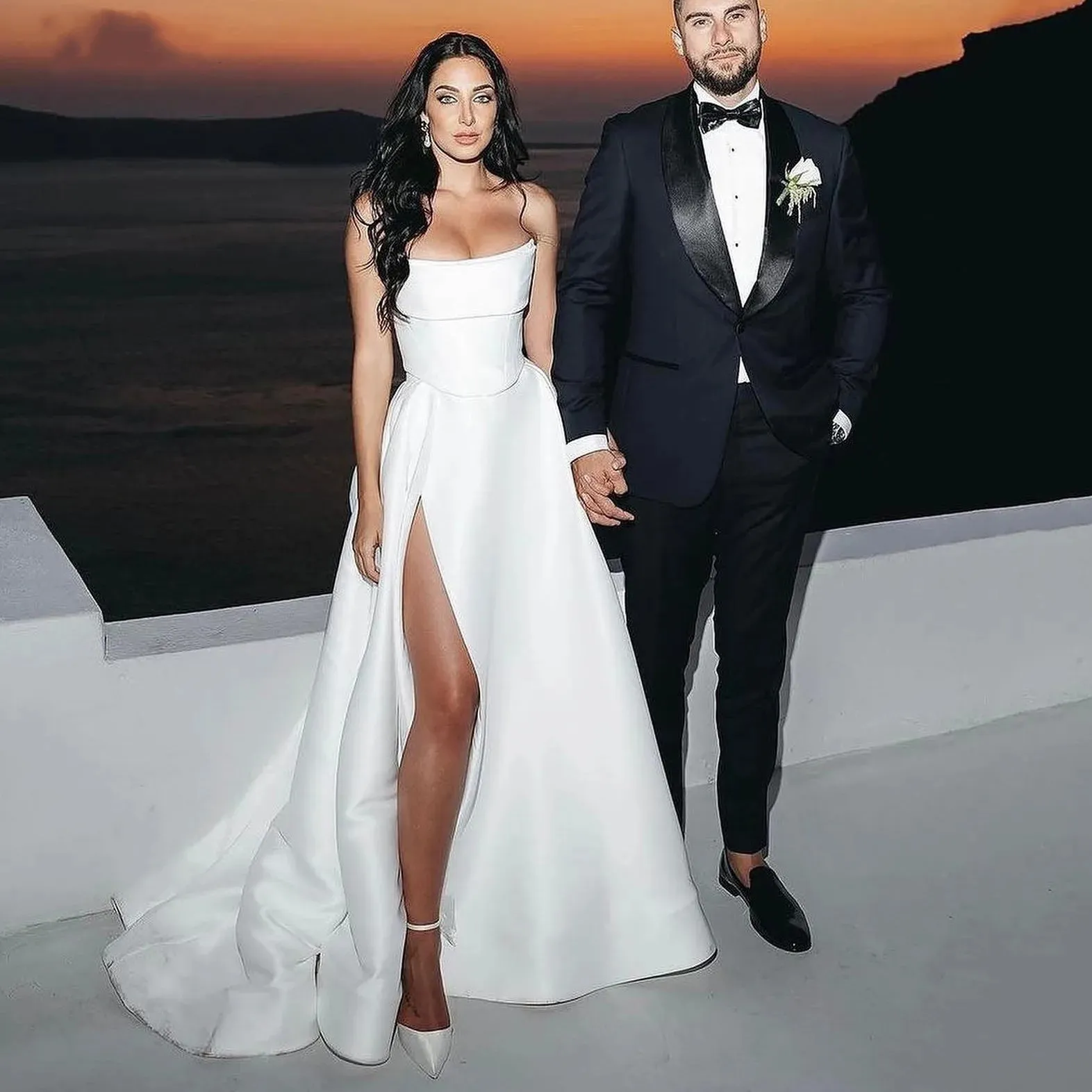 Plus Size Chiffon Beach Wedding Dress with Spaghetti Straps and Lace-Up Back - Elegant and Simple Boho a line bridal gown by MBB