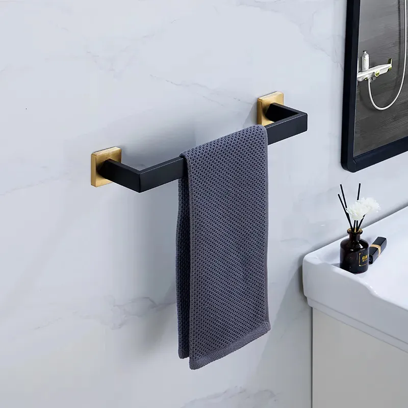  Juego de accesorios de baño, juego de accesorios de baño de acero  inoxidable SUS304, color negro, incluye toallero de baño de 12 pulgadas,  soporte para papel higiénico y gancho para toallas