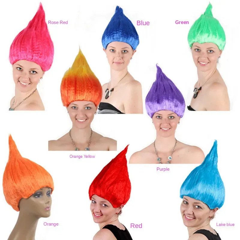 Parti Şapkaları Karnavalı Kadın Peruk Kırmızı Alev Alevli Saç Şapkası Doğum Günü Partisi Komik Cosplay Hats Headwear Headgear Headgear Headgear Headdress Festival 231007