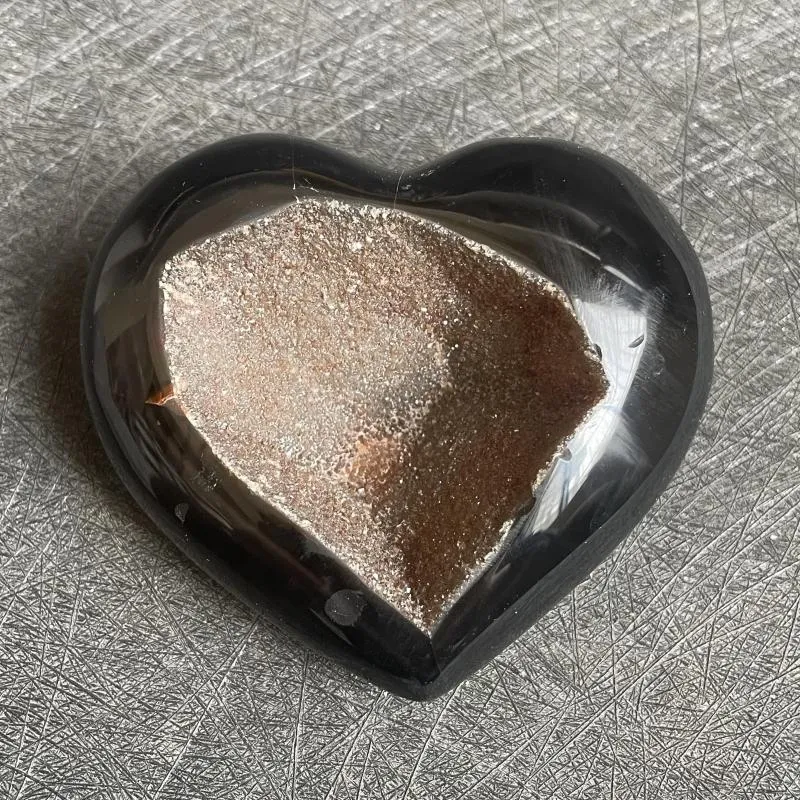 Decoratieve beeldjes 120g natuurlijk Carneool kristal hart Agaat geode rotsdecoratie ruw gepolijst kwarts steen genezing
