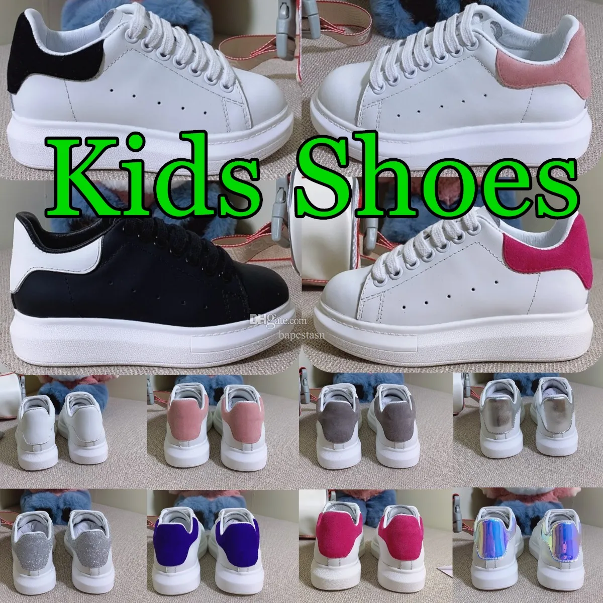 Kinder Designer Schuhe Kleinkind Turnschuhe Jungen Mädchen Leder Schnürschuhe Kinder Jugend Plattform Weiß Schwarz Samt Wildleder Lässige Säuglinge Kleinkinder Schuh Chaussures