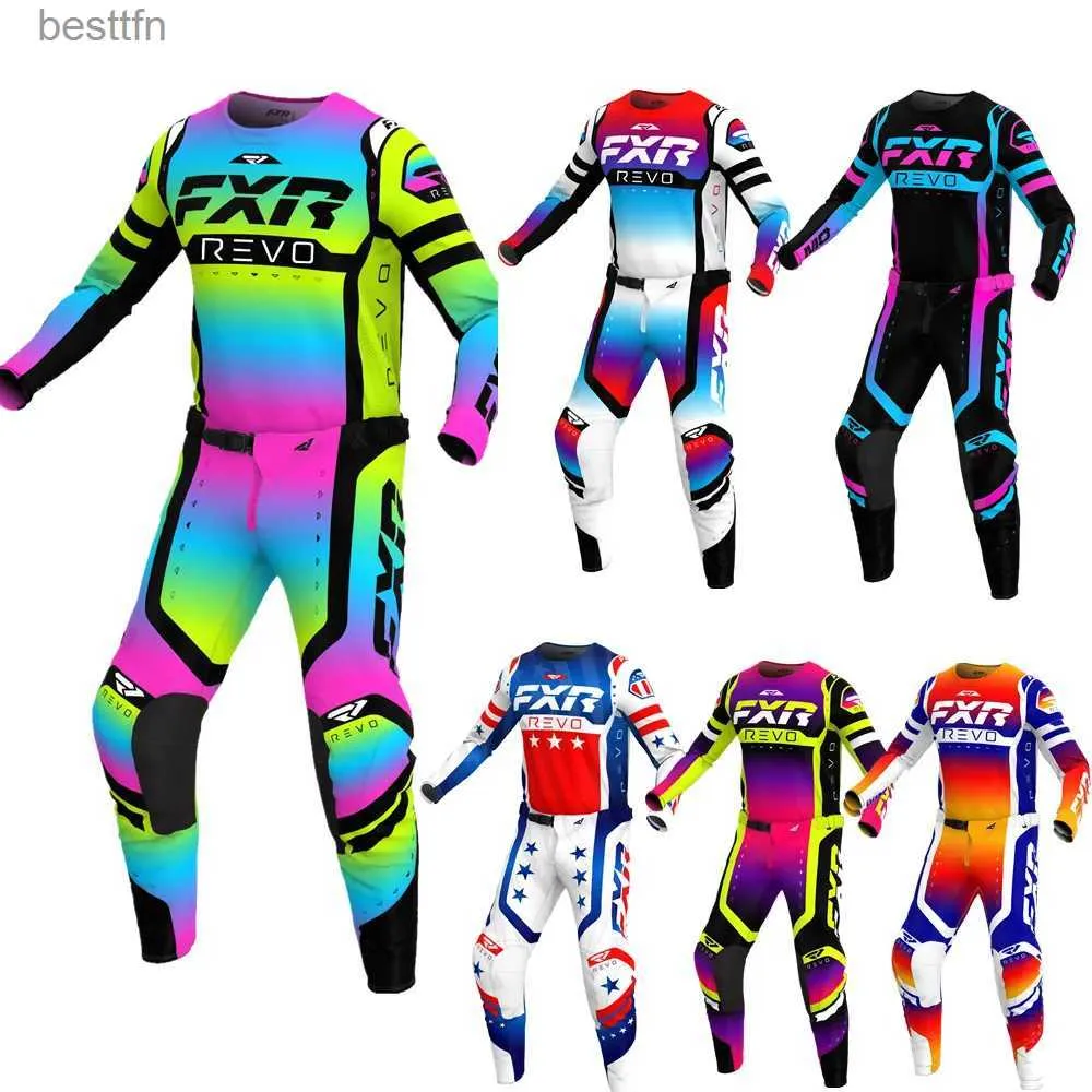 Outros vestuário 2023 05 Verão Le Fxr Revo MX Equipamento desenhado Motocross de motocicleta Roupas de motocicleta ATV respirável Bike Combol231007