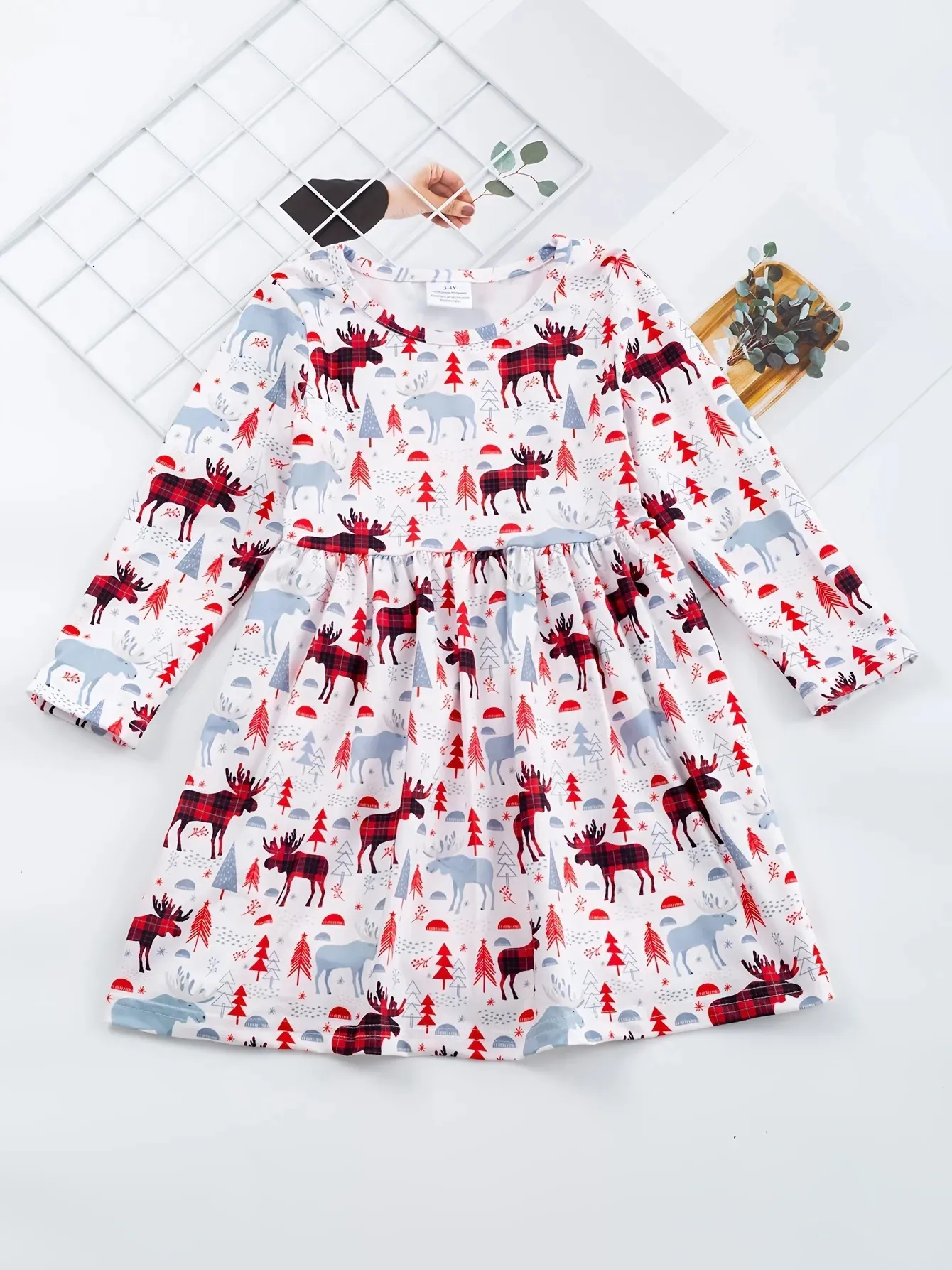 Christmas Girl's Dress - Cute Christmas Tree & Elk Print Long Sleeve Holiday Dress for Girls - Festive Kids Clothes from Dhgate Girl's Dresses - price 20.08 Christmas Girl's Dress - Cute Christmas Tree & Elk Print Long Sleeve Holiday Dress for Girls - Festive Kids Clothes from Dhgate Girl's Dresses - price 20.08