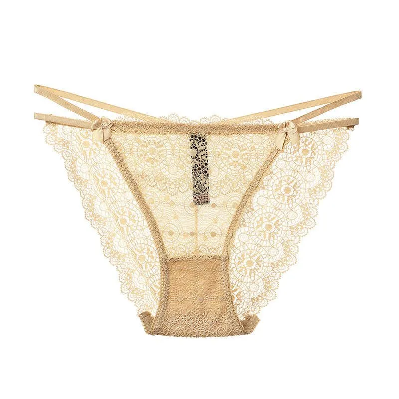 Sexy Lace Panties Bandage Strappy Transparent Panties Briefs Sexy Underwear Lingerie Shorts Women Clothes Drop Ship 190533