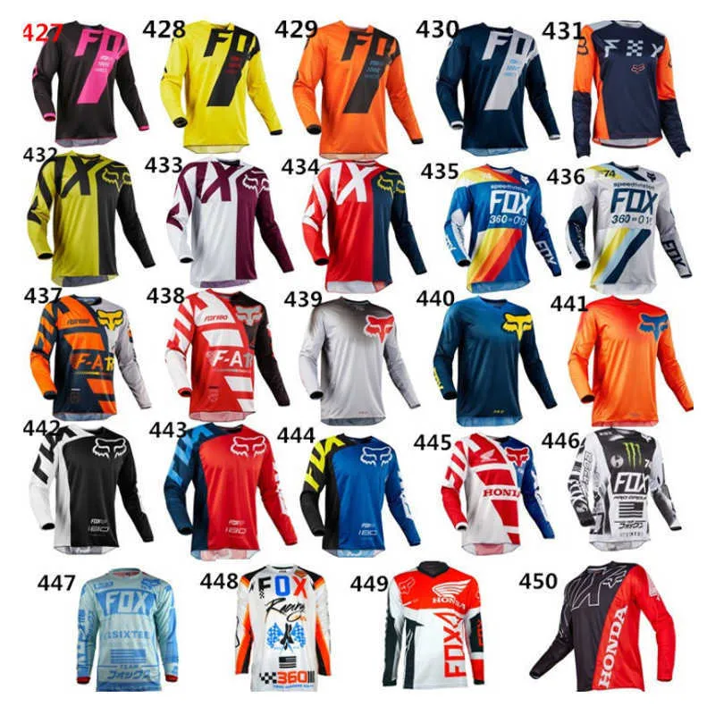 2023 Men's T-shirts Fox Spring Racing Motorcycle Speed Reduction Dress Sweatwicking Breathable Bicycle Cycling Top