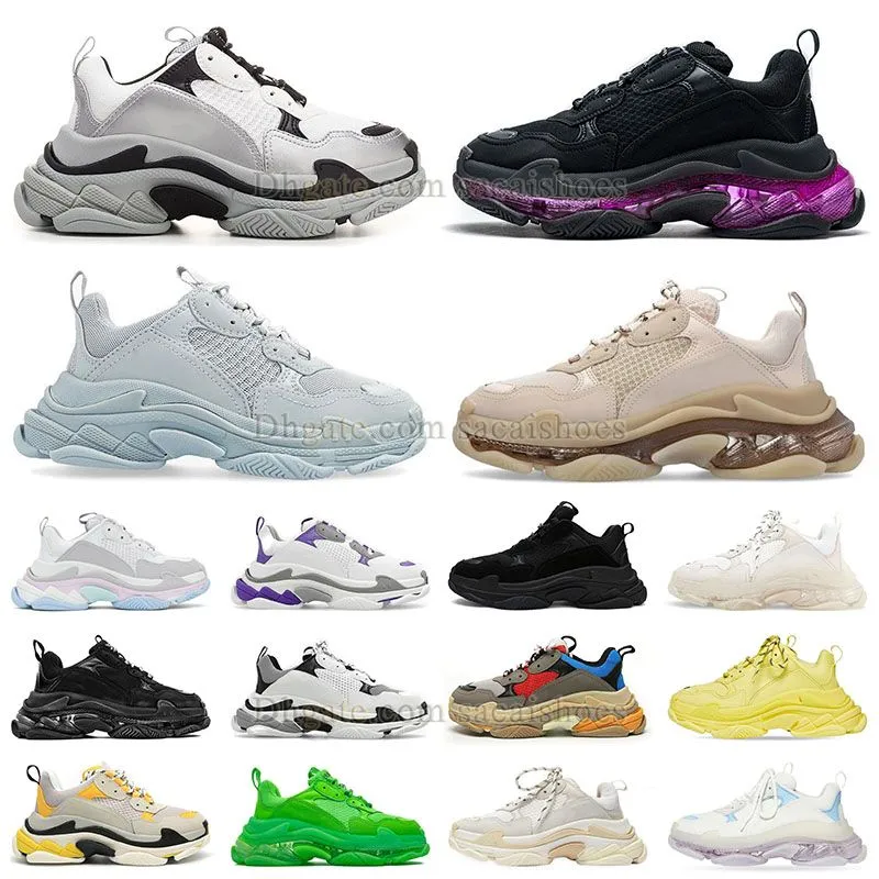 Designer-Turnschuhe Triple S DHgate Schuhe Männer Frauen Plateauschuh klare Sohle Paare Luxus-Dad-Trainer Beige Grün Gelb Hellgrau Multi Fashion Herren Sport Trainer