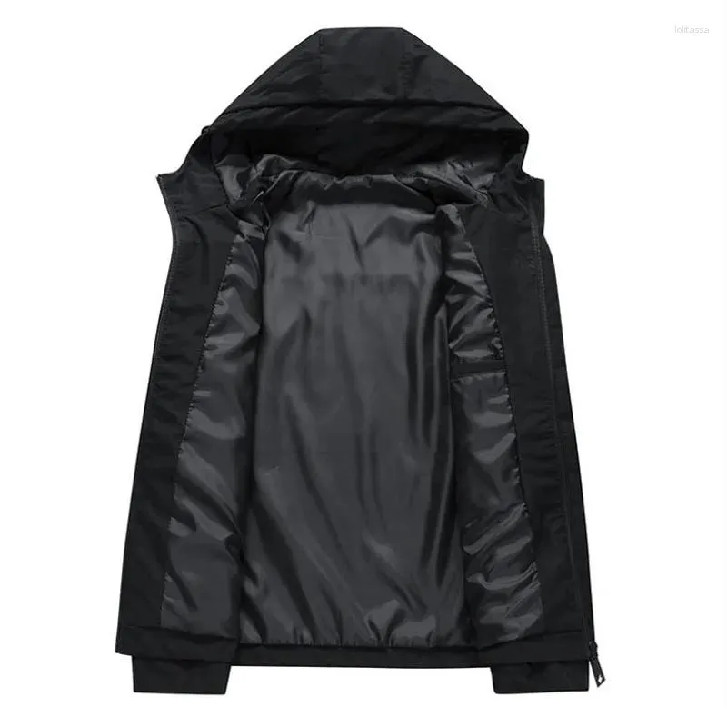 Men's Jackets Hooded Baseball Jacket Outdoor Hiking Trip Zippered Smooth Spring And Autumn Fashion Top 2023