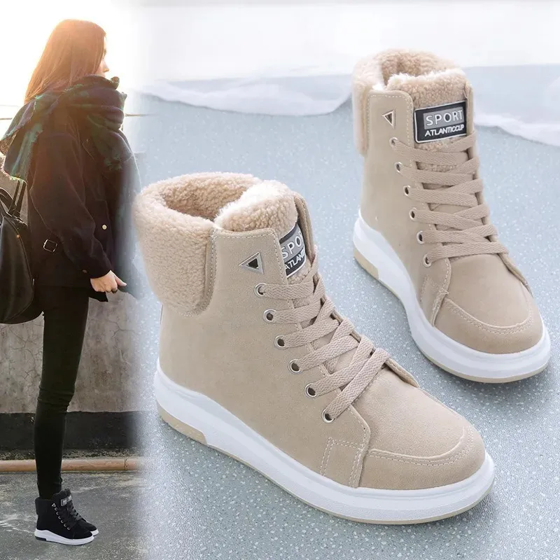 Winter Ladies Shoes 2021 Lace Up Women Sneakers Snow Ankle Boots