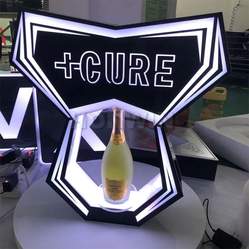 LED VIP Nexus Champagne Bottle Presenter Customized Logo Multiple Color Bottles Glorifier for Events Party Lounge Bar Night Club