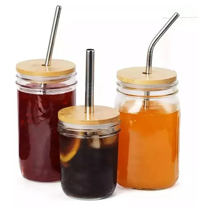 70mm 88mm Bamboo Cup Lids Reusable Wooden Mason Jar Lid with Straw Hole and Silicone Seal Bowl Cover