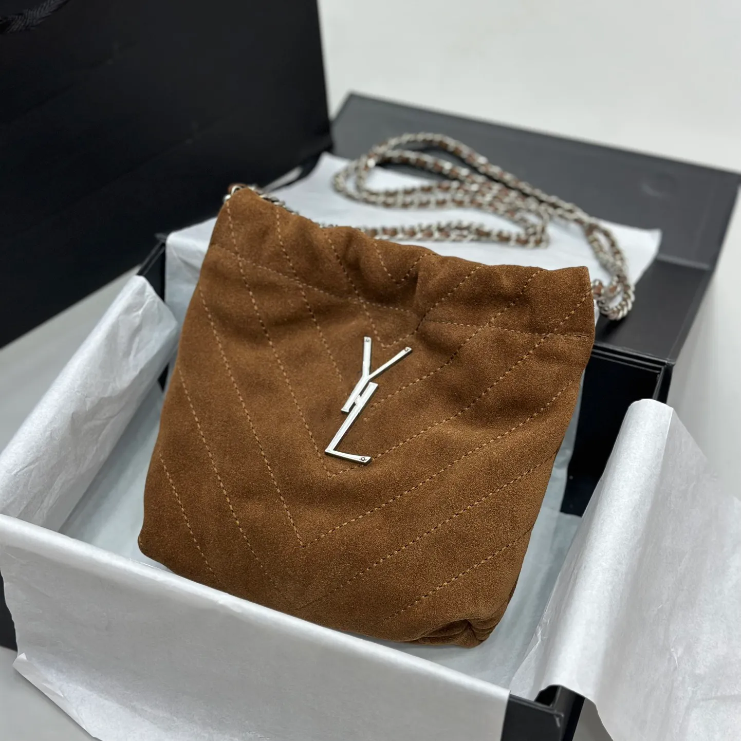 Bolsa de Ombro Bolsa de Designer Bolsa de Couro Lixada Bolsa de Benefício de Luxo Bolsa Feminina com Letra Dupla Logotipo Bolsa de Moda Bolsa Crossbody Bolsa de Moeda com Bolso Aberto Bolsas de Corrente