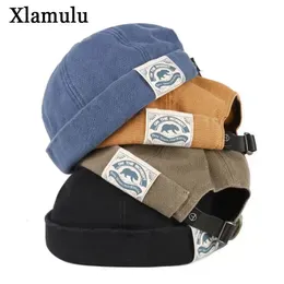 Beanie/Skull Caps Fashion Men Docker Cap Skullcap Retro Sailor Cap Beanie Hats Men Women Warm Bucket Cap Brimless Hat Skullcap Bonnet Dad Caps 231007