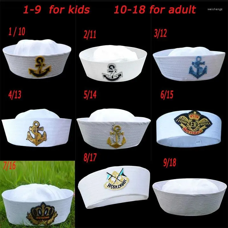 Military White Sailor Captain Hat With Wide Brim And Anchor For Women, Men,  And Children Perfect For Cosplay And Navy And Marine Activities From  Weichengz, $6.82