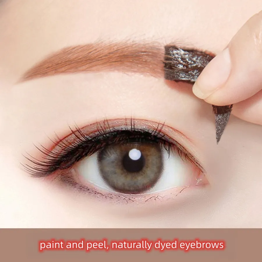 Natural Eyebrow Tint Dye Makeup Tools Women Eyebrow Tattoo Gel Super varaktigt vattentät svett Professional Peel