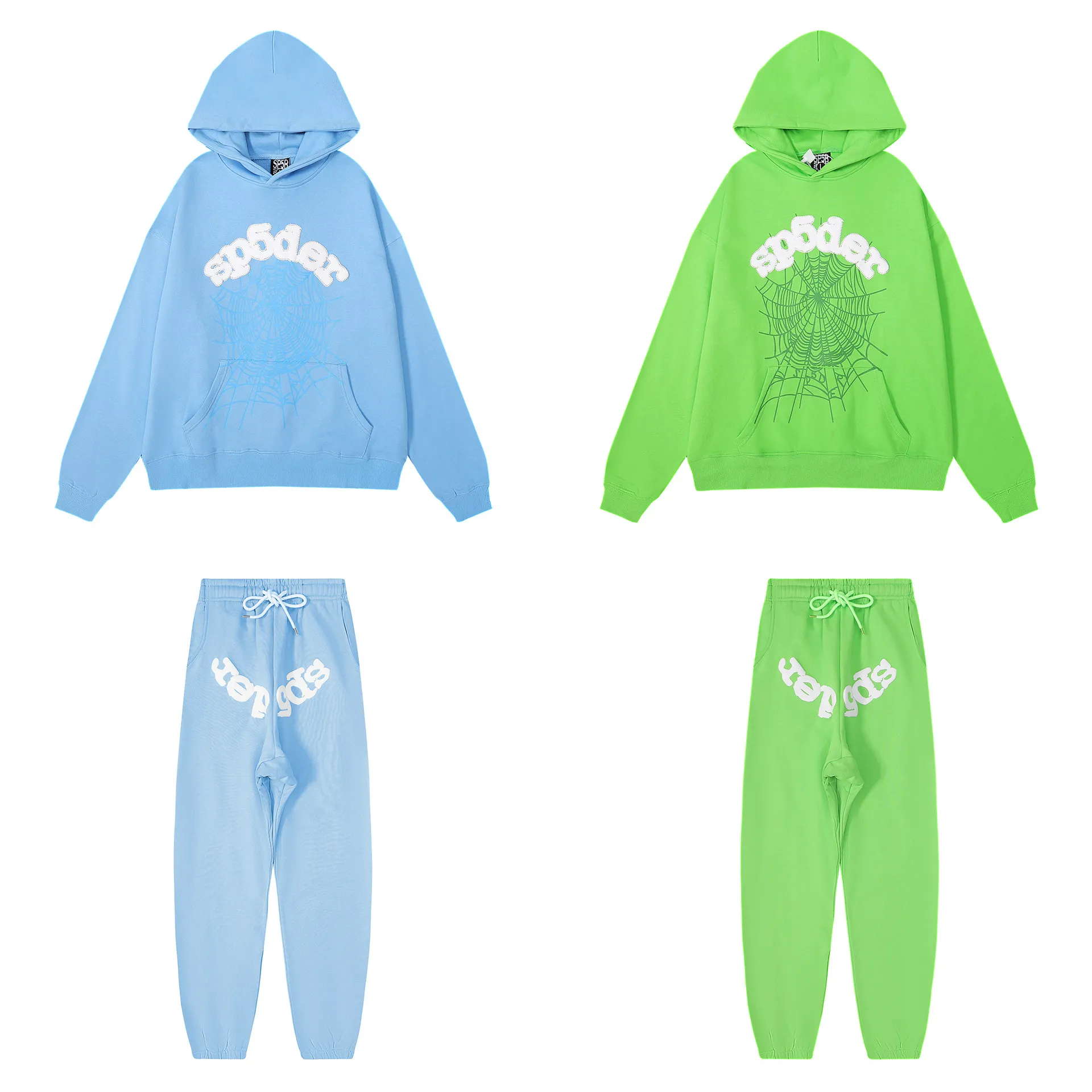 2023 Designer Men's Hoodies Womens Hoodie SP5der Young Thug 555 Pullover Foam Printing Sweatpants Sweatshirt Set Top Quality Cotton Terry Loose Tracksuit