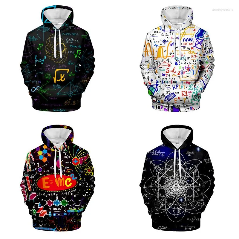 Herrtröjor 3d tryck Science Formel kostym pullover mode coola män kvinnor hoodie hoody långärmad huva tröjor toppar