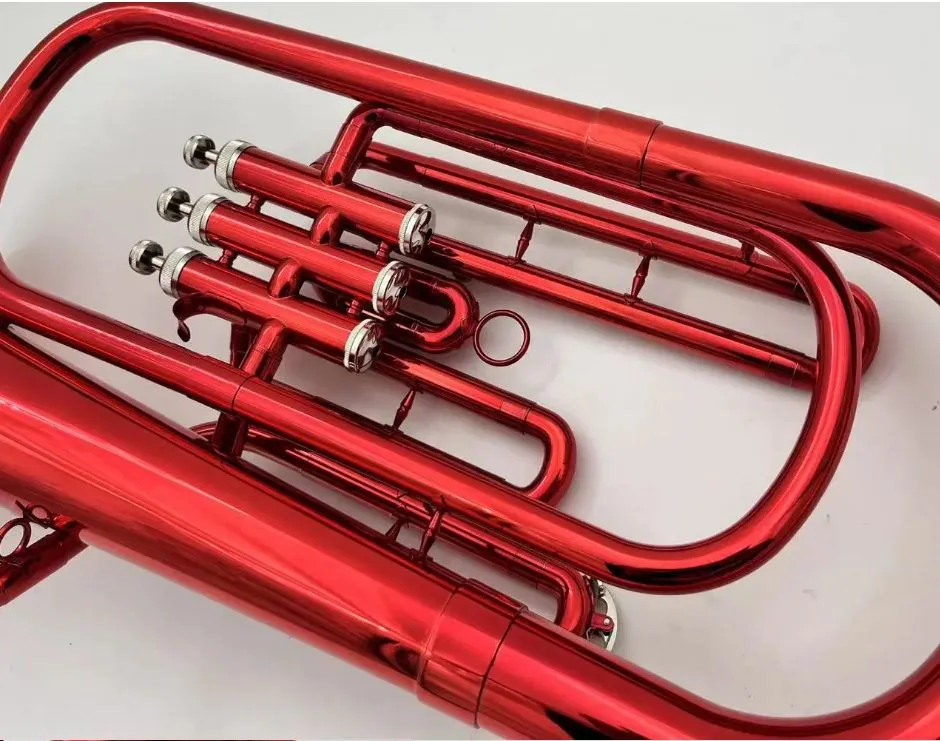 Högkvalitativ tenorhorn trumpet B Flat 3-nyckelmässan med ärende Tillbehör Gratis frakt