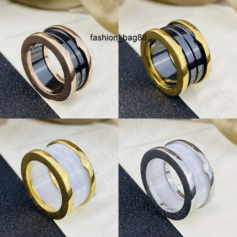 Ring Ceramic Designer Pierścienie marka biała czarna kopia produkcyjna biżuteria srebrna złoto nigdy nie zanikaj biżuteria akcesoria ekskluzywne z wytłoczonym znaczkiem