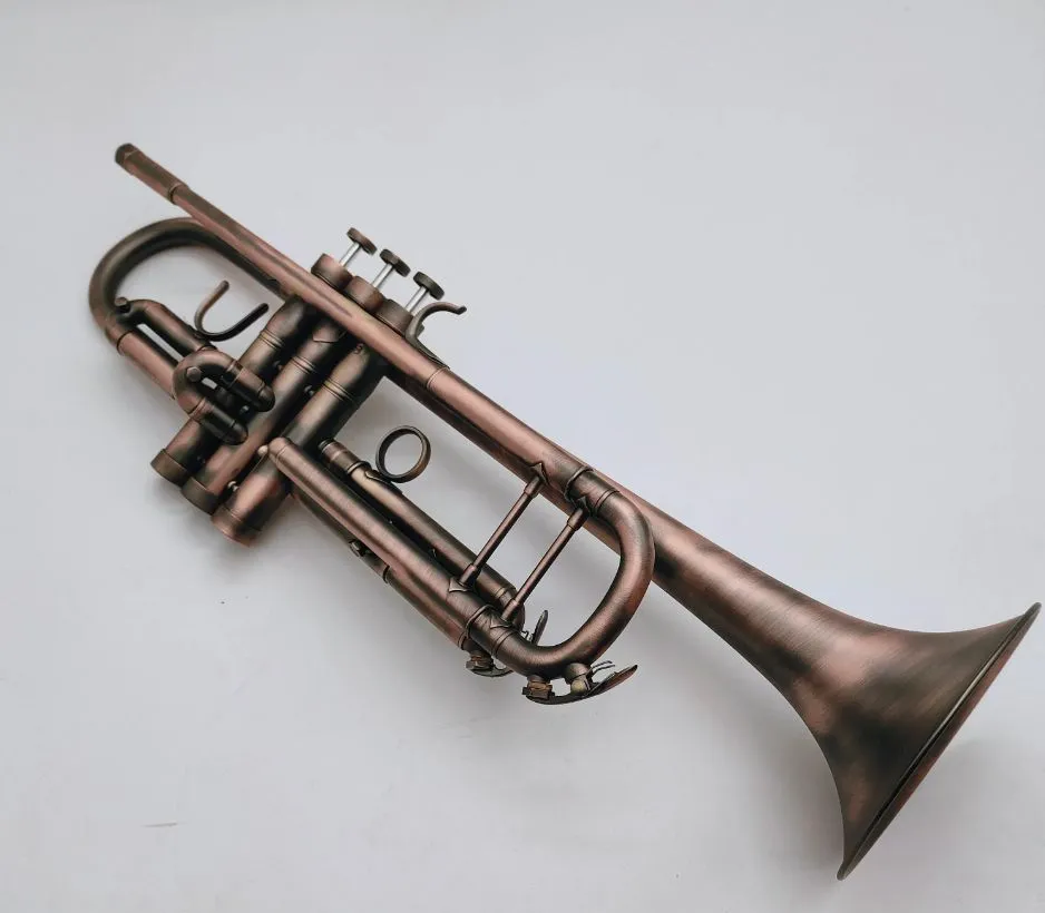 Gerçek resimler bb trompet antika bakır kaplama özel logo vaka aksesuarları ücretsiz gönderim