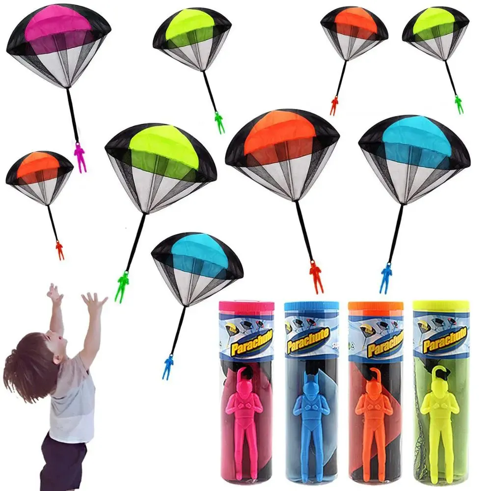 4 Parachutes Jouets Main - Couleurs Vives - Jeu Extérieur éducatif - Pour Enfants à Partir De 3 Ans