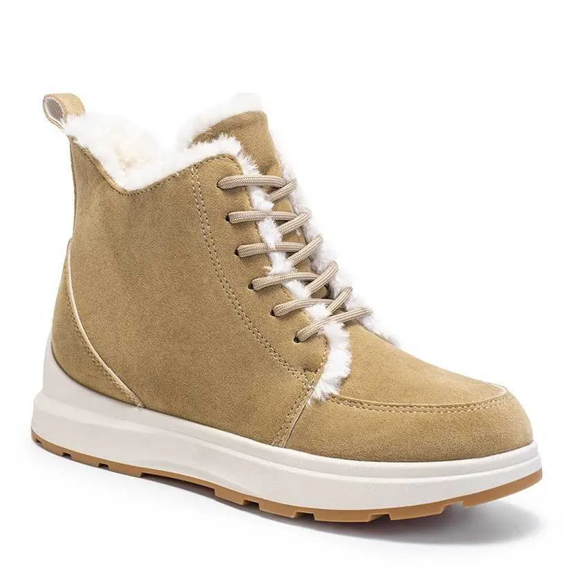 Botas nuevas para mujer gamuza nieve estilo casual cordones inversos estudiantes zapatos de algodón cálidos grandes 230830