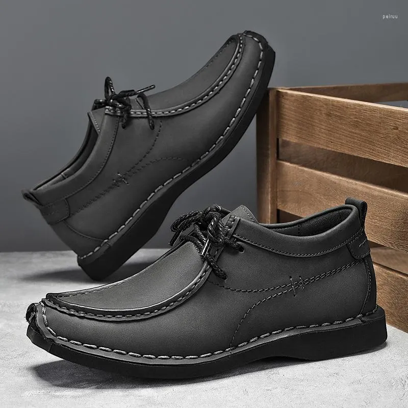 Bottes 2023 Arrivée Mâle Confortable Chaussures Décontractées Pour Hommes Ascenseur Chaussures D'affaires Tout-match Hommes Classique En Cuir Cheville